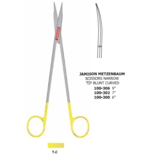 Jamison-Metzenbaum Scissors, Narrow Tip, Blunt Curved  (T.C)