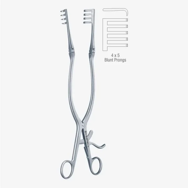 Mayo Adson Laminectomy Self- Retaining Retractor with Hinged Arms, 4x5 Prongs