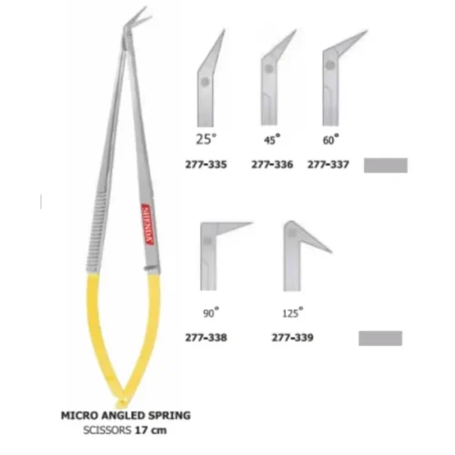 Micro Angled Spring Scissors 17cm