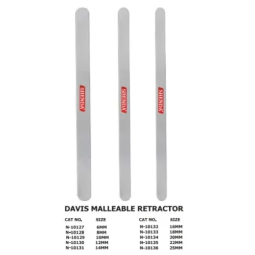 Davis Or Ribbon Brain Retrator Malleable Straight