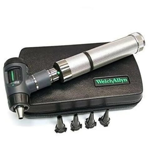 Welch Allyn 3.5V LED Otoscope With Rechargeable BATTERY WITH HANDLE  WITH 4 Reusable Specula